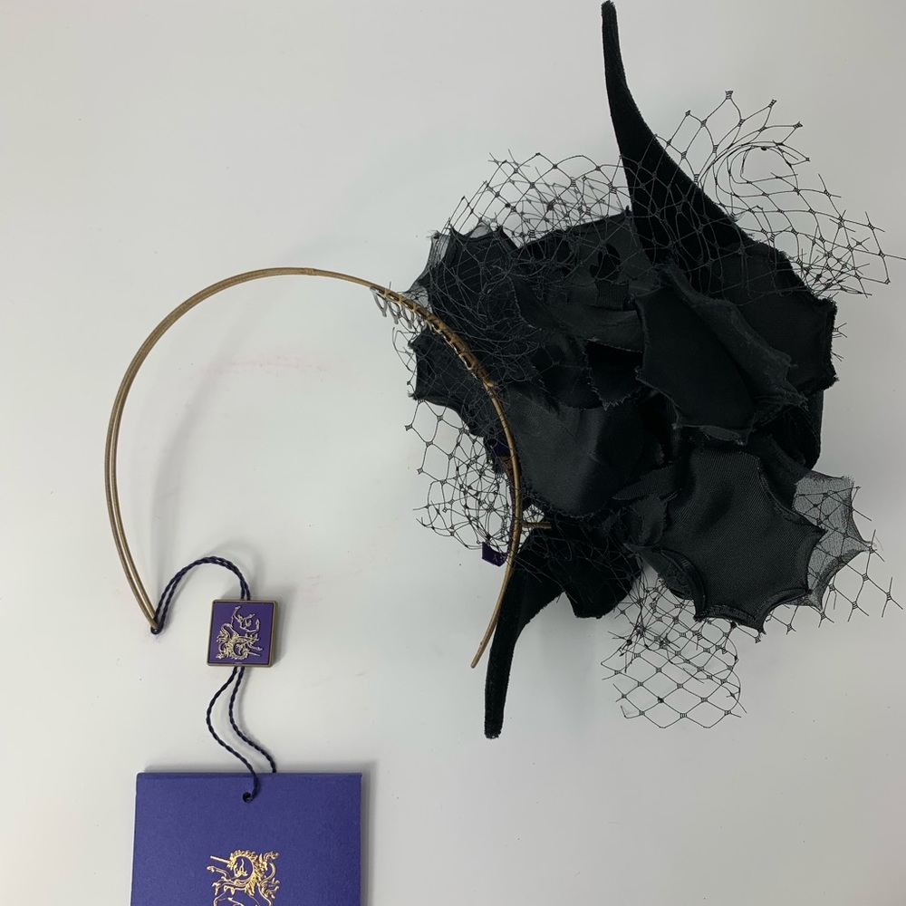 NWT Philip Treacy Black Floral Fascinator - Picture 8 of 8